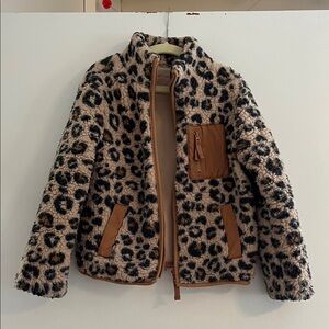 Cat & Jack Leopard Print Kids Jacket - Brown and Black